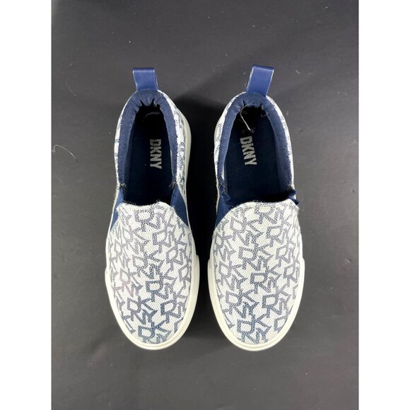 DKNY Slip-On Sneakers US Size 2 / UK Size 13.5 Blue/White - Picture 2 of 5
